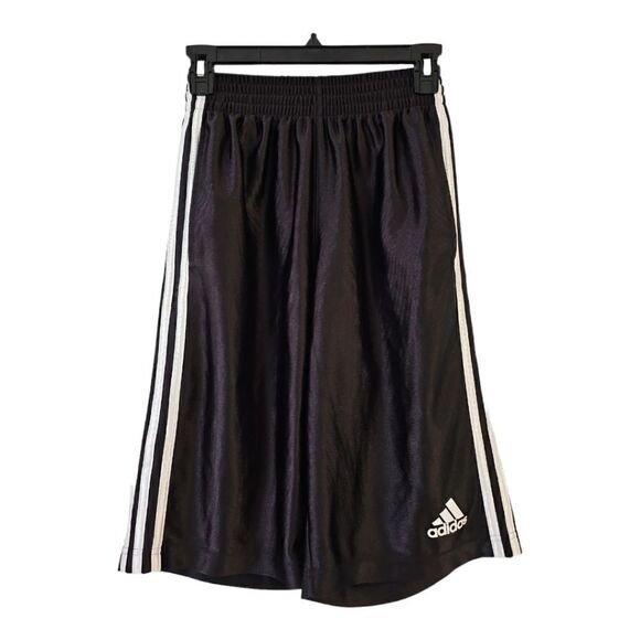 Adidas Youth Unisex Black Basketball Shorts Elastic Waist Fitness Athletic Sz S - Picture 1 of 8